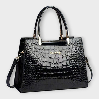 Olivia - Glossy Crocodile Pattern Handbag