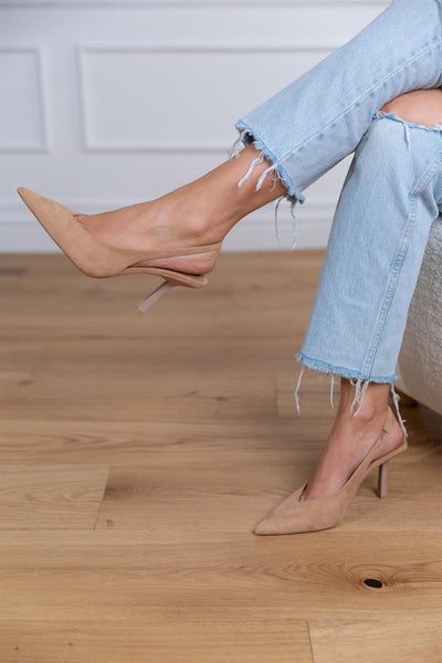 SUEDE SLINGBACK HEELS